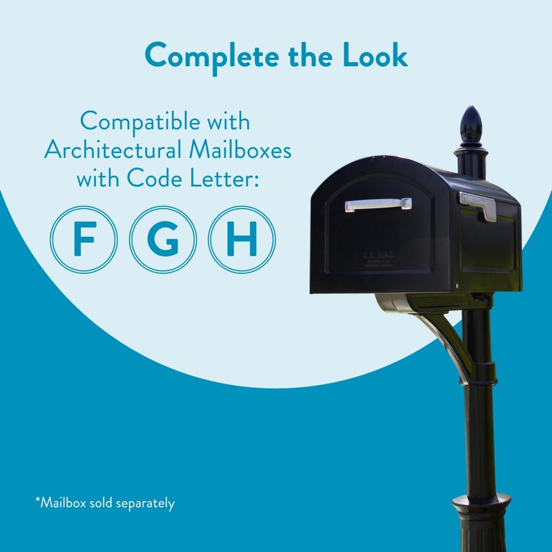 Architectural Mailboxes Hamilton Aluminum Mailbox Post, Compatibility Code F, G, H, 7510B-10, Black - Image 4